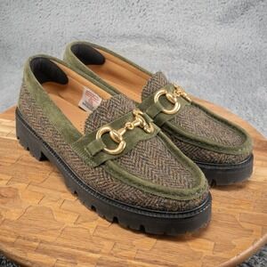 G. H. Bass Weejuns Womens Horse Bit Loafers Shoes Size 10 D Harris Tweed Anthro